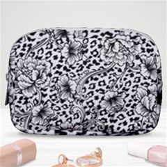 Vector-eclectic-fabric-seamless-pattern-animal-background-with-baroque-ornament Make Up Pouch (small) by Sobalvarro