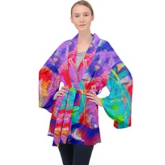 Crazy Graffiti Long Sleeve Velvet Kimono  by essentialimage