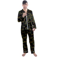 Modern Geometric Print Men s Long Sleeve Satin Pyjamas Set by dflcprintsclothing