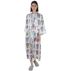 Female Reproductive System  Maxi Satin Kimono by ArtByAng