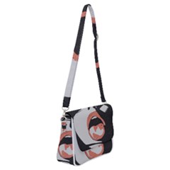 Wide Open And Ready - Kinky Girl Face In The Dark Shoulder Bag With Back Zipper by Casemiro