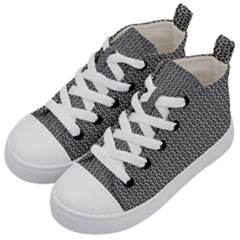 Black And White Triangles Kids  Mid-top Canvas Sneakers by Sparkle