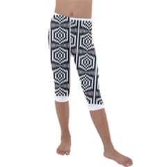 Optical Illusion Kids  Lightweight Velour Capri Leggings  by Sparkle