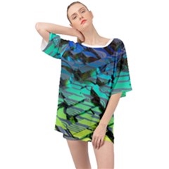 Digital Abstract Oversized Chiffon Top by Sparkle