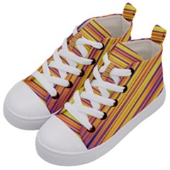 Orange Strips Kids  Mid-top Canvas Sneakers by Sparkle