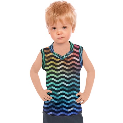 Digital Waves Kids  Sport Tank Top by Sparkle