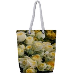 Yellow Roses Full Print Rope Handle Tote (small) by Sparkle