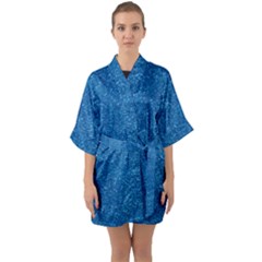 Blue Sparkles Half Sleeve Satin Kimono  by ElenaIndolfiStyle