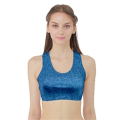 Blue Sparkles Sports Bra With Border by ElenaIndolfiStyle