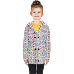 Blue Haired Girl Pattern Blue Kids  Double Breasted Button Coat by snowwhitegirl