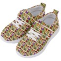 Purple Glasses Girl Pattern Peach Kids  Velcro Strap Shoes View2