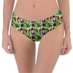 Purple Glasses Girl Pattern Green Reversible Classic Bikini Bottoms by snowwhitegirl