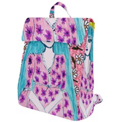 Blue Haired Girl Wall Flap Top Backpack by snowwhitegirl