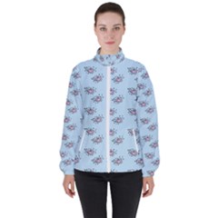 Zodiac Bat Pink Blue Women s High Neck Windbreaker by snowwhitegirl