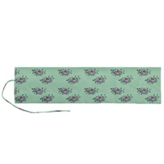 Zodiac Bat Pink Mint Roll Up Canvas Pencil Holder (l) by snowwhitegirl