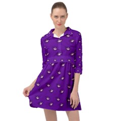 Zodiac Bat Pink Purple Mini Skater Shirt Dress by snowwhitegirl