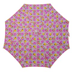 Girl With Hood Cape Heart Lemon Pattern Lilac Straight Umbrellas by snowwhitegirl