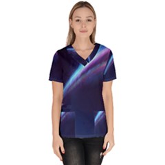 Light Fleeting Man s Sky Magic Women s V-neck Scrub Top by Mariart