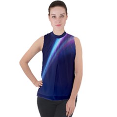 Light Fleeting Man s Sky Magic Mock Neck Chiffon Sleeveless Top by Mariart