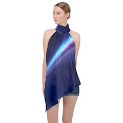 Light Fleeting Man s Sky Magic Halter Asymmetric Satin Top by Mariart