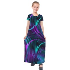 Drunk Vision Kids  Short Sleeve Maxi Dress by MRNStudios