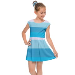 Sea And Sunset Kids  Cap Sleeve Dress by tmsartbazaar