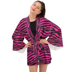 Pink Zebra Long Sleeve Kimono by Angelandspot