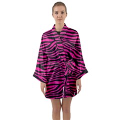 Pink Zebra Long Sleeve Satin Kimono by Angelandspot