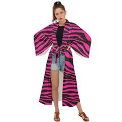 Pink Zebra Maxi Kimono by Angelandspot