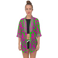 Neon Big Cat Open Front Chiffon Kimono by Angelandspot