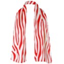 Red and White Zebra Long Sheer Chiffon Scarf  View1