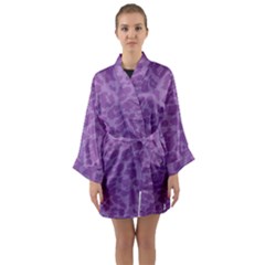 Purple Big Cat Pattern Long Sleeve Satin Kimono by Angelandspot