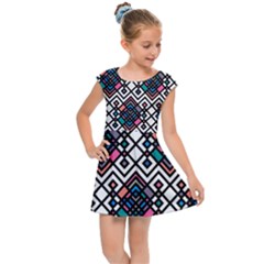 Boho Geometric Kids  Cap Sleeve Dress by tmsartbazaar