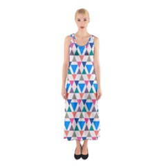 Multicolor Triangle Sleeveless Maxi Dress by tmsartbazaar