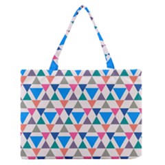 Multicolor Triangle Zipper Medium Tote Bag by tmsartbazaar