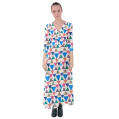 Multicolor Triangle Button Up Maxi Dress by tmsartbazaar