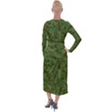 Green Army Camouflage Pattern Velvet Maxi Wrap Dress View2