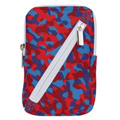 Red And Blue Camouflage Pattern Belt Pouch Bag (small) by SpinnyChairDesigns