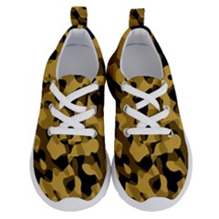 Black Yellow Brown Camouflage Pattern Running Shoes by SpinnyChairDesigns