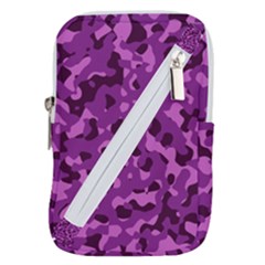 Dark Purple Camouflage Pattern Belt Pouch Bag (small) by SpinnyChairDesigns