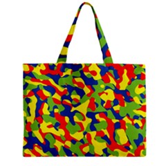 Colorful Rainbow Camouflage Pattern Zipper Mini Tote Bag by SpinnyChairDesigns