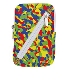 Colorful Rainbow Camouflage Pattern Belt Pouch Bag (small) by SpinnyChairDesigns