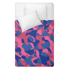 Blue And Pink Camouflage Pattern Duvet Cover Double Side (single Size) by SpinnyChairDesigns