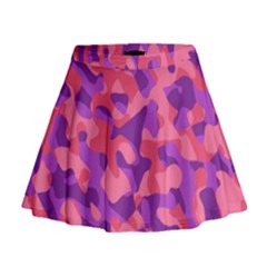 Pink And Purple Camouflage Mini Flare Skirt by SpinnyChairDesigns