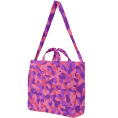 Pink And Purple Camouflage Square Shoulder Tote Bag by SpinnyChairDesigns