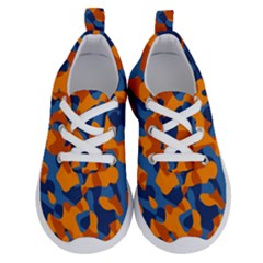 Blue And Orange Camouflage Pattern Running Shoes by SpinnyChairDesigns