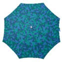 Blue Turquoise Teal Camouflage Pattern Straight Umbrellas View1