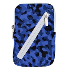 Black And Blue Camouflage Pattern Belt Pouch Bag (small) by SpinnyChairDesigns