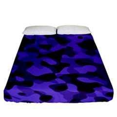 Purple Black Camouflage Pattern Fitted Sheet (king Size) by SpinnyChairDesigns