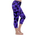 Purple Black Camouflage Pattern Capri Winter Leggings  View3